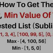 172 Python Get The Max And Min Values From A Nested List