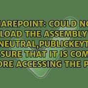 Could Not Load The Assembly Version 1 0 0 0 Culture Neutral PublicKeyToken 24e9d7d011937483