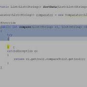 Sorting A 2D String List By Column Using Java