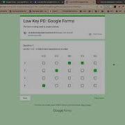 Low Key PD Google Forms Questions Checkbox Grid