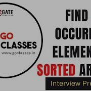 Find Odd Occurring Element In A Sorted Array In O Logn Logn Time Algorithms InterviewQuestions