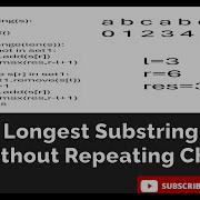 Leetcode Program Longest Substring Without Repeating Characters Python