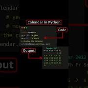 Calendar In Python In Just 10 Seconds Pythonshorts Codingtips