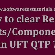 QTP For Beginers How To Clear Recent Tests Components In UFT QTP