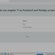 Angular 11 With Nodejs