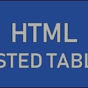 Nested Tables In HTML