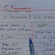 C Recursion What Is Recursive Function Full Explanation Learn Coding