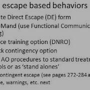 Standard Treatment Protocols For Escape Behavior