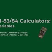 TI 83 84 Calculators Variables