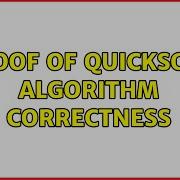 Proof Of QuickSort Algorithm Correctness 2 Solutions