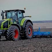 Как управлять новым трактором CLAAS Axion 940 с автопилотом Работа с культиватором LEMKEN Korund 8