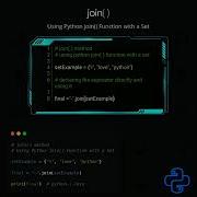 Join With Set Python Tutorial Shorts Python Pythonprogramming