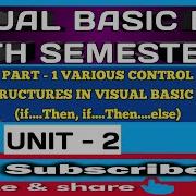 PART 1 VARIOUS CONTROL STRUCTURES IN VISUAL BASIC 6 0 If Then If Then Else