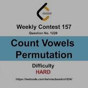 1220 Count Vowels Permutation
