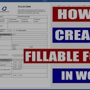 How To Create A Fillable Form In Word Microsoft Word Tutorials