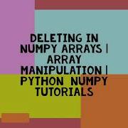 DELETING IN NUMPY ARRAYS ARRAY MANIPULATION PYTHON NUMPY TUTORIALS