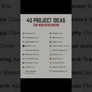 40 Project Ideas For Web Developers Web Development Develop Project Ideas Learn Howto Shorts