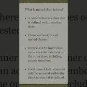 What Is Nested Class In Java Shorts Java