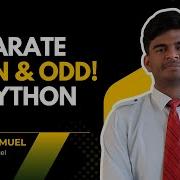 Separate Even Odd Numbers From List In Python Beginner Friendly Logic Pythonprogram