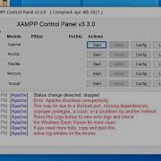 Ошибка XAMPP неожиданное завершение работы Apache Исправление