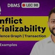 Lec 98 Conflict Serializability Precedence Graph Transaction DBMS