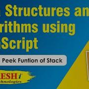 Pop And Peek Functions Of Stack Data Structures And Algorithms Using Javascript Naresh IT