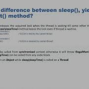 What Is Difference Between Sleep Yield And Wait Method Java
