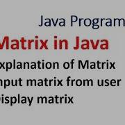 Input Matrix From User And Display Program In Java Hindi