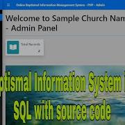 Online Baptismal Information System In PHP My SQL With Source Code