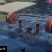 Dmitry Klokov 190kg 418lbs Thruster In Swimming Pool