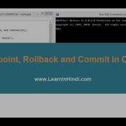 Savepoint Rollback And Commit In Oracle
