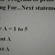 Program Using For Next Statement