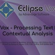 Eclipse Vox Processing Text Files For Contextual Analysis