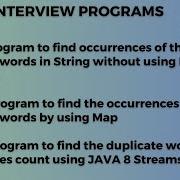 Java 8 Program To Find The Duplicate Word Occurrences Count Using Streams Java 8 Interview Programs