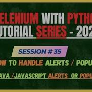 35 How To Handle Alerts Popups In Python Selenium Javascript Alert Selenium Python Tutorial