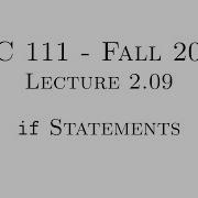 C Programming Fall 2020 Lecture 2 09 If Statements