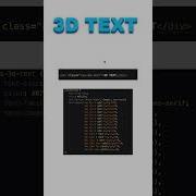 CSS 3D Text Hover Effect CSS Amazing 3D Text Design Shorts