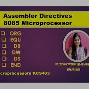 Unit 2 L18 Assembler Directives Of 8085 Microprocessor Assembler Directives
