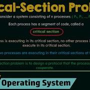 The Critical Section Problem