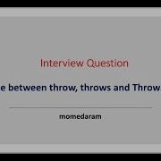 Difference Between Throw Throws Throwable In Java