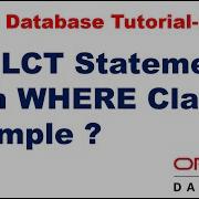 SEELCT Statement With WHERE Clause Example Oracle Database Tutorial