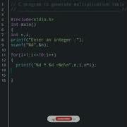 C 25 To Generate Multiplication Table In C Programming Computer Programming Shorts Coding