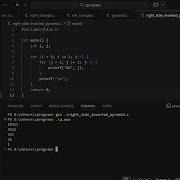 Printing Right Side Of An Inverted Pyramid Using C Program Using Nested For Loop