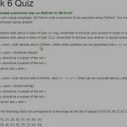 Week 6 Quiz Programming Data Structures And Algorithms Using Python 2020
