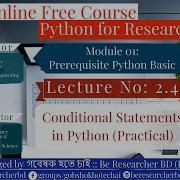 Lecture 2 4 Conditional Statement In Python Practical Python For Research