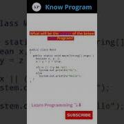 What Is The Output Of Given Java Program Shorts Java Knowprogram