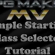 RPG Maker MV Tutorial Simple Starting Class Selection