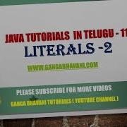 Java Telugu Tutorials 11 Literals 2