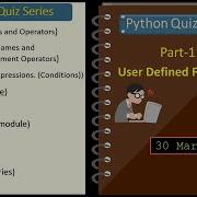 Python Quiz Series Part 11 User Defined Functions