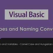 Visual Basic Data Types And Naming Conventions Camel Case And Hungarian Notation